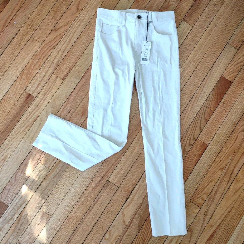 Helmut lang ivory "creased jean" canvas pants